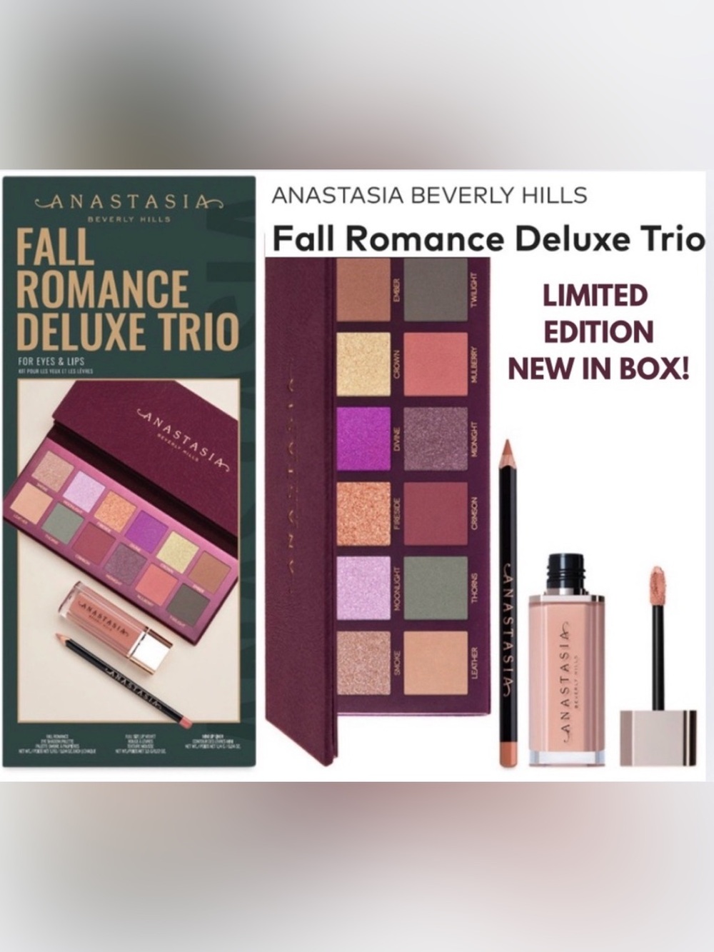 NIB ANASTASIA BEVERLY HILLS FALL TRIO ROMANCE MAKEUP PALETTE! 5⭐️’S ALL SITES!